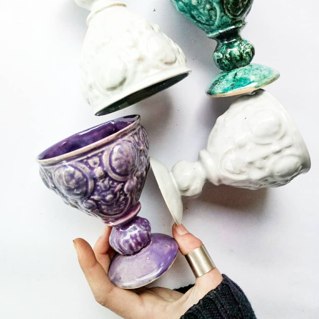 Келихи ємністю 250мл.  #wineglass #pottery #potteryart #clay #craft #art #ceramics #decor #kitchen #madeinua #handmade #кераміка #фужер #фактура #декор #ручнаяработа #келих #арт — додатковий ракурс 2, ручна робота майстерні Jane and Mery