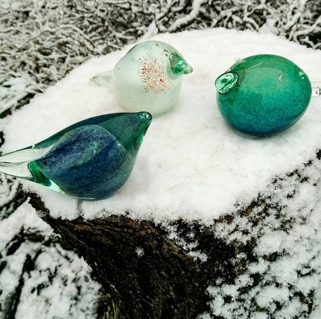 На дворі сніжить,  а  до нас прилетіли пташки . Техніка гутне скло. #bird #birds #glassdecor #glass #glassbird #glassbirds #decor #decoration #artglass #blownglass #winter #snow #гутнескло #скло #стекло #арт #декор #декордлядома #пташки #ручнаяработа #купуйукраїнське — авторський виріб ручної роботи з гутного скла / порцеляни, майстерня Jane and Mery