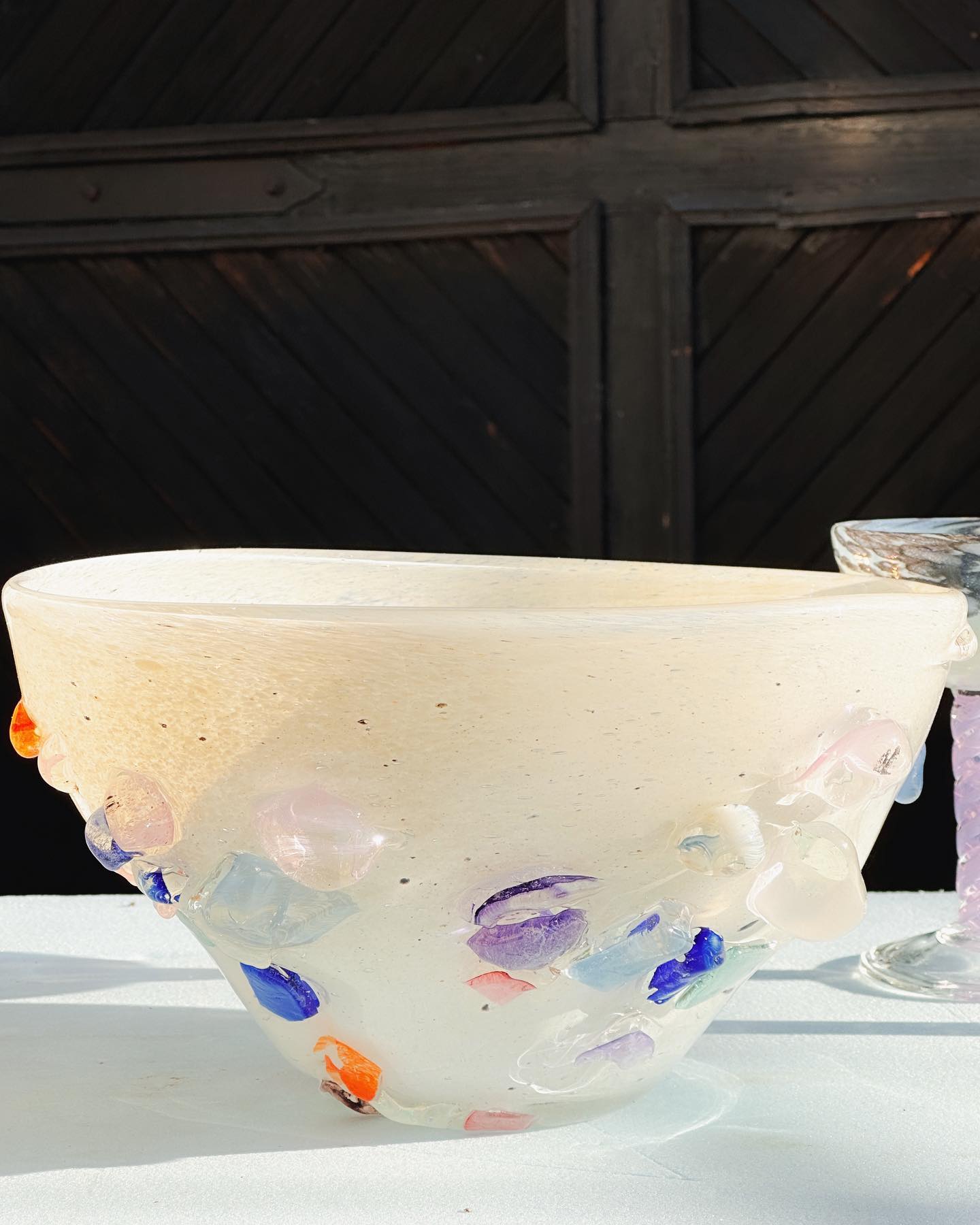 Білосніжне гутне скло серії «Картопля» — додатковий ракурс 4, ручна робота майстерні Jane and Mery
