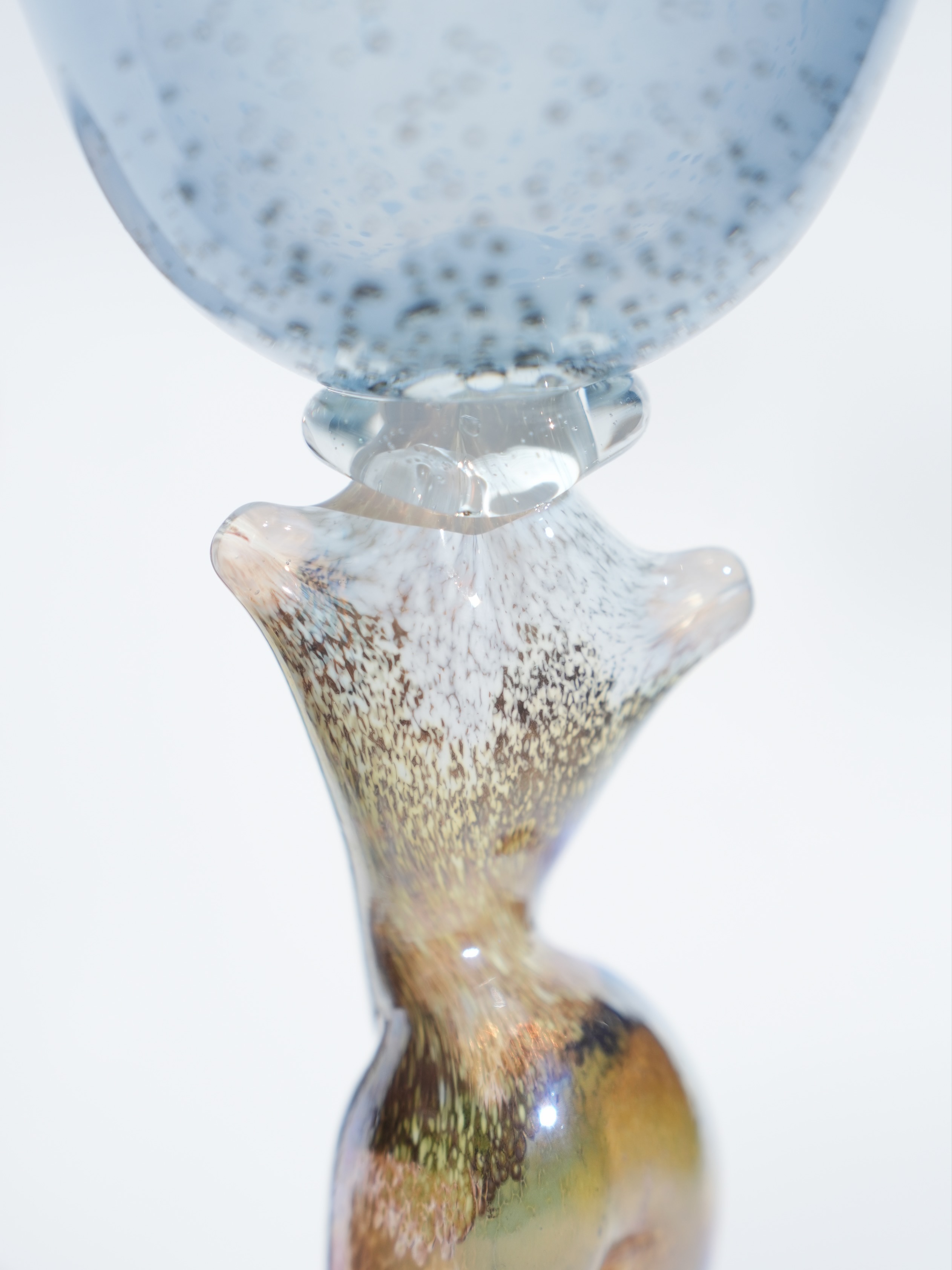 Artisan hand-blown glass glassware piece, Келихи «Каріатиди» из гутного скла, housewarming gift, new home decor — view 4 • Jane and Mery